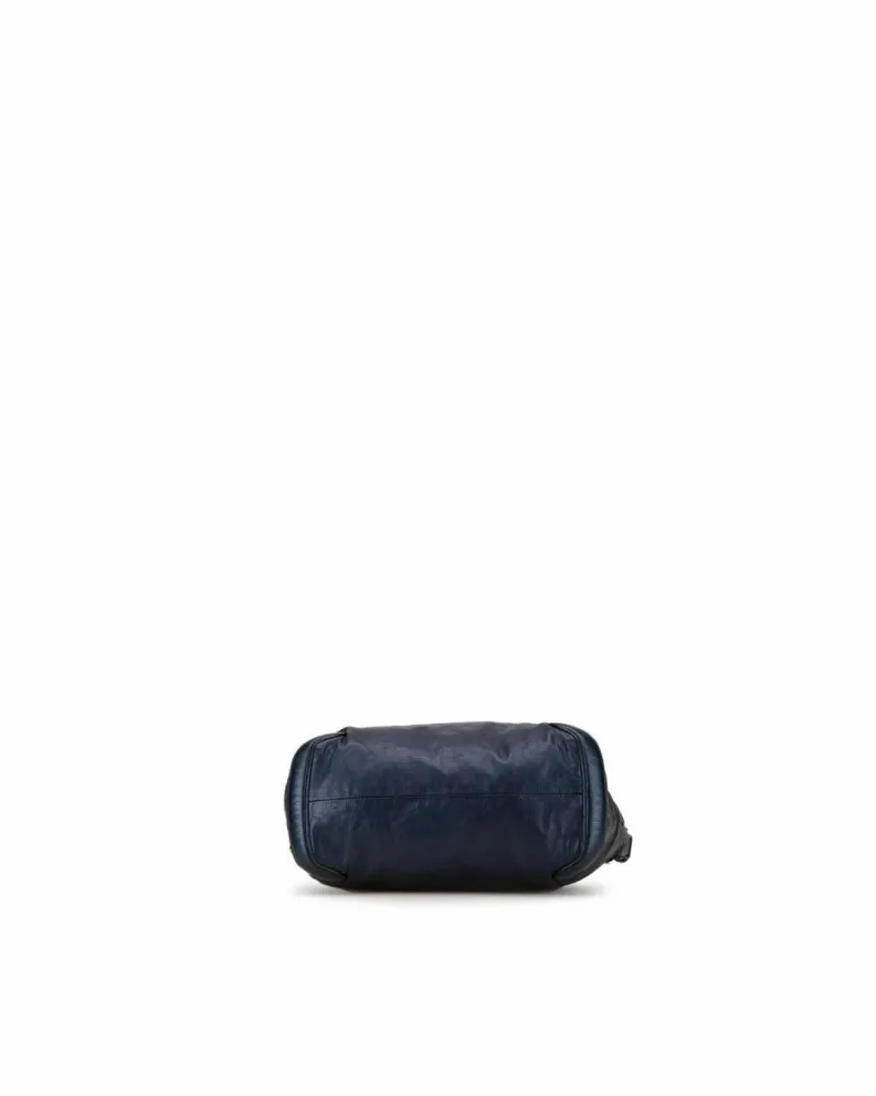 Shoulder Bags*Gucci Preloved Leather Chain Shoulder Bag with Zip Closure and Interior Blue