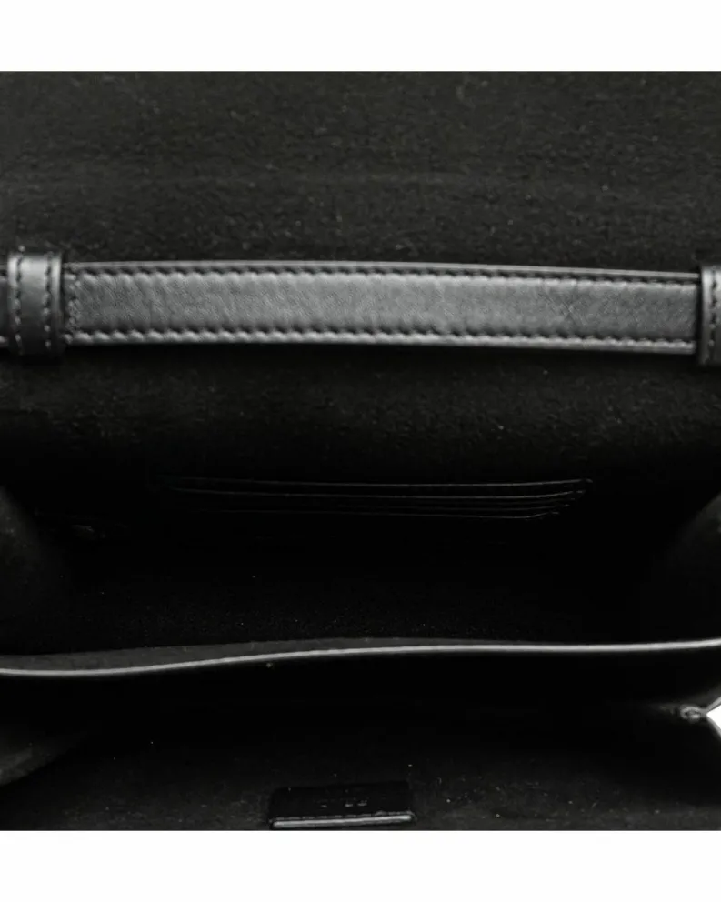 Cross-Body Bags*Fendi Preloved Leather Crystal Embellished Crossbody Bag with Interior Card Black