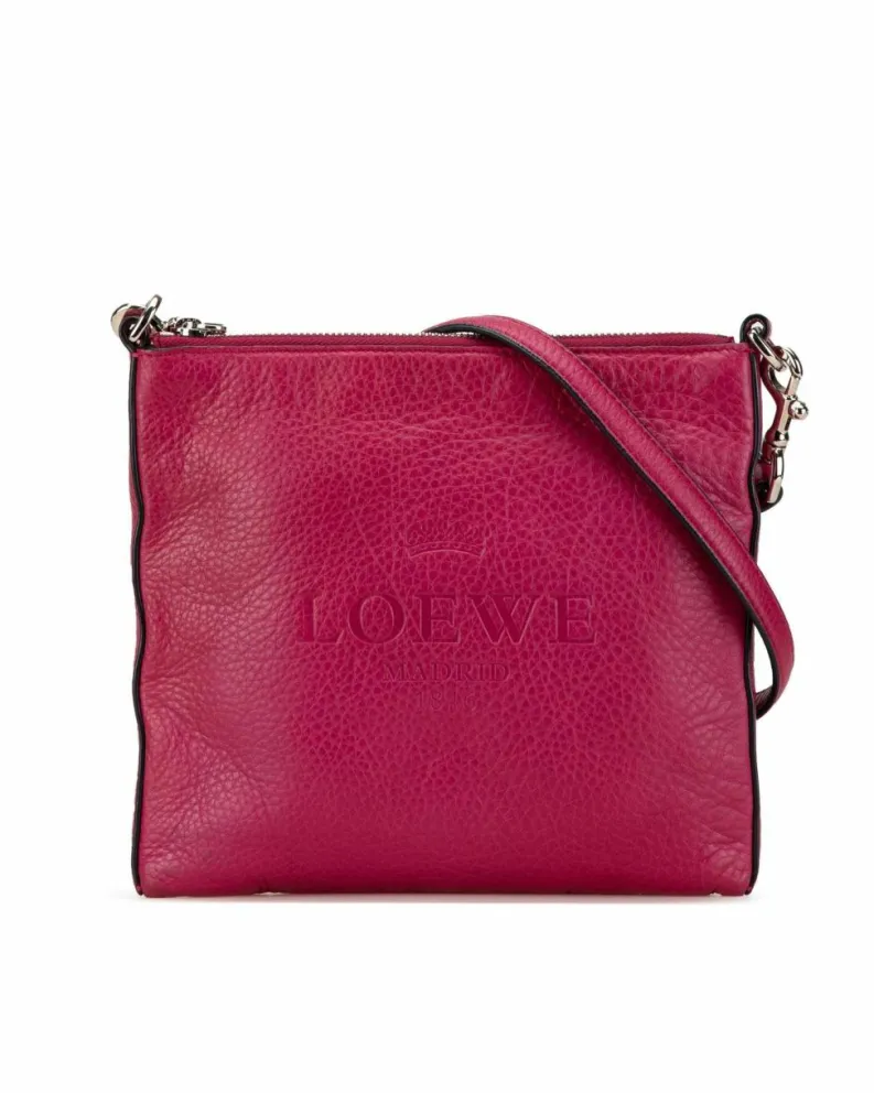 Cross-Body Bags*LOEWE Preloved Leather Heritage Crossbody Bag with Adjustable Strap Pink