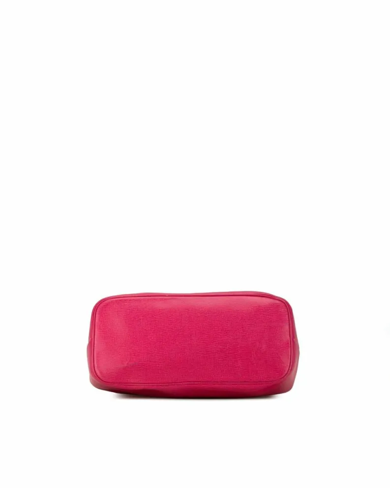Shoulder Bags*Celine Preloved Leather Shoulder Bag with Triomphe Clasp and Interior Zip Pink