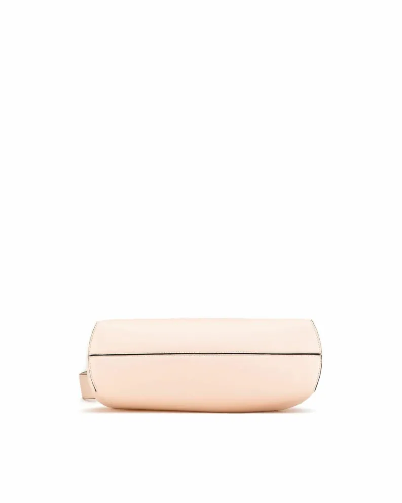 Shoulder Bags*Fendi Preloved Leather Shoulder Bag with Detachable Strap and Clasp Closure Pink