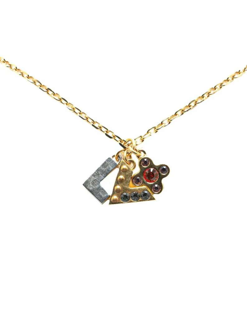 Necklaces*Louis Vuitton Preloved LV Circle Pendant Necklace Gold