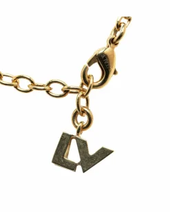 Necklaces*Louis Vuitton Preloved LV Circle Pendant Necklace Gold