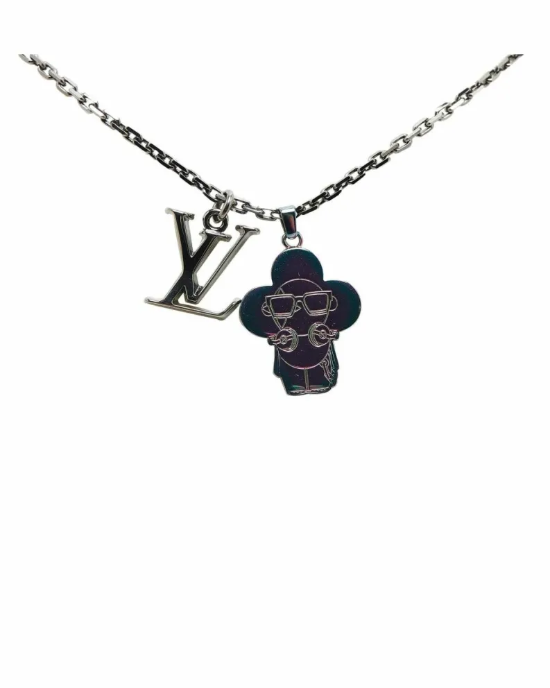 Necklaces*Louis Vuitton Preloved LV x NBA Pendant Necklace Silver