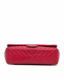 Shoulder Bags*Chanel Preloved Maxi Chevron Quilted Lambskin Single Flap Shoulder Bag with Pink