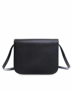 Cross-Body Bags*Celine Preloved Medium Calfskin Leather Crossbody Bag with Push Lock Closure Black
