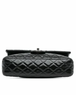 Shoulder Bags*Chanel Preloved Medium Classic Distressed Patent Double Flap Shoulder Bag Black