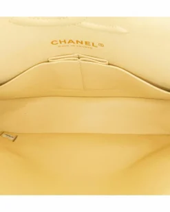 Shoulder Bags*Chanel Preloved Medium Classic Fringed Tweed Double Flap Shoulder Bag with Yellow