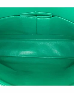 Shoulder Bags*Chanel Preloved Medium Classic Tweed Double Flap Shoulder Bag with Green