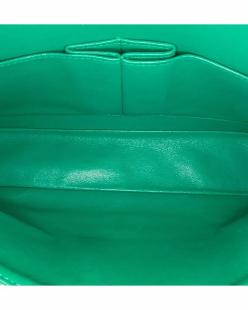 Shoulder Bags*Chanel Preloved Medium Classic Tweed Double Flap Shoulder Bag with Green
