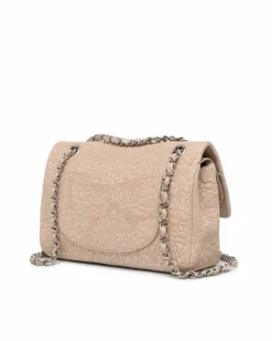 Shoulder Bags*Chanel Preloved Medium Lambskin Camellia Stitched Double Flap Shoulder Bag Pink