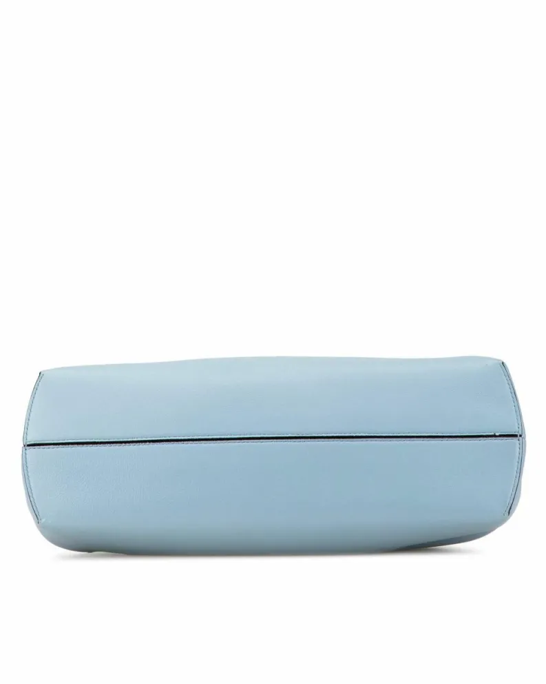 Shoulder Bags*Fendi Preloved Medium Leather First Shoulder Bag with Detachable Strap Blue