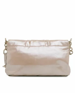 Shoulder Bags*Fendi Preloved Metallic Leather Shoulder Bag with Magnetic Snap Closure Brown