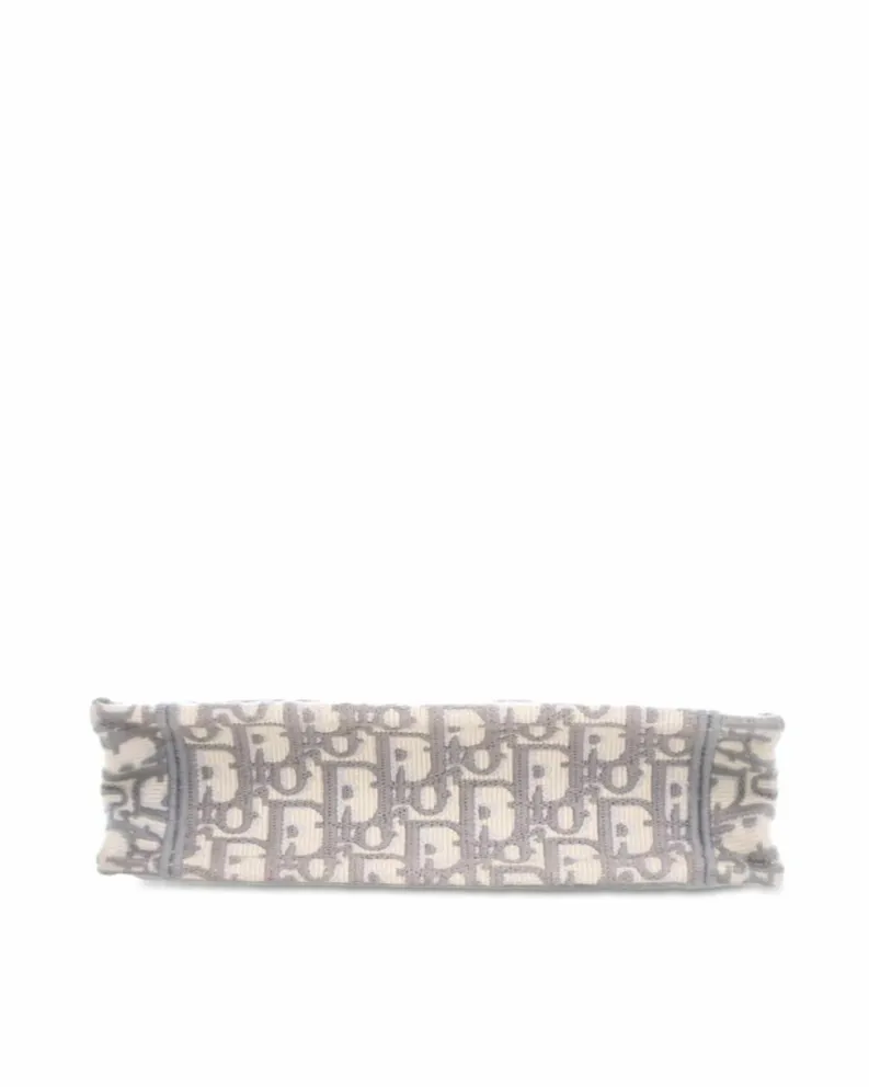 Tote Bags*Dior Preloved Mini Embroidered Canvas Book Tote with Flat Handles Grey