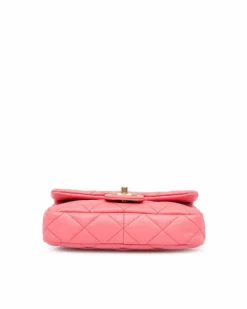 Shoulder Bags*Chanel Preloved Mini Flap Bag Lambskin Leather Shoulder Bag Authentic Pink