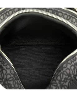 Cross-Body Bags*LOEWE Preloved Mini Jacquard Crossbody Camera Bag with Leather Trim Black