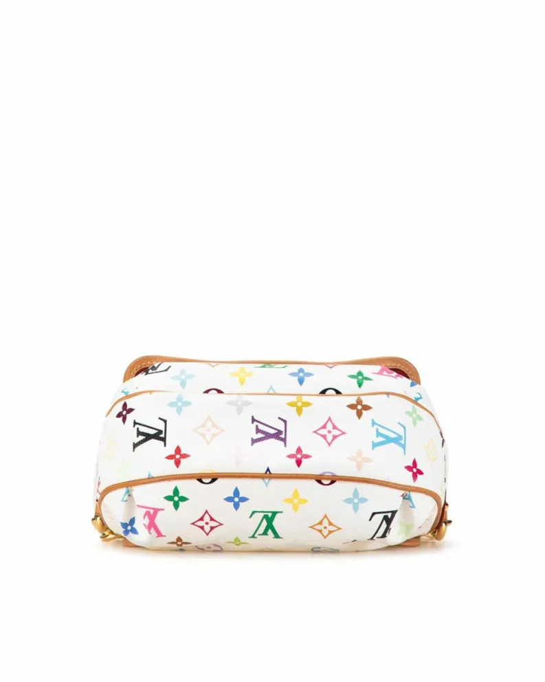 Shoulder Bags*Louis Vuitton Preloved Mini Lin Multicolor Shoulder Bag White