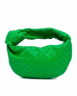 Shoulder Bags*Bottega Veneta Preloved Mini Nappa Intrecciato Woven Leather Shoulder Bag Green