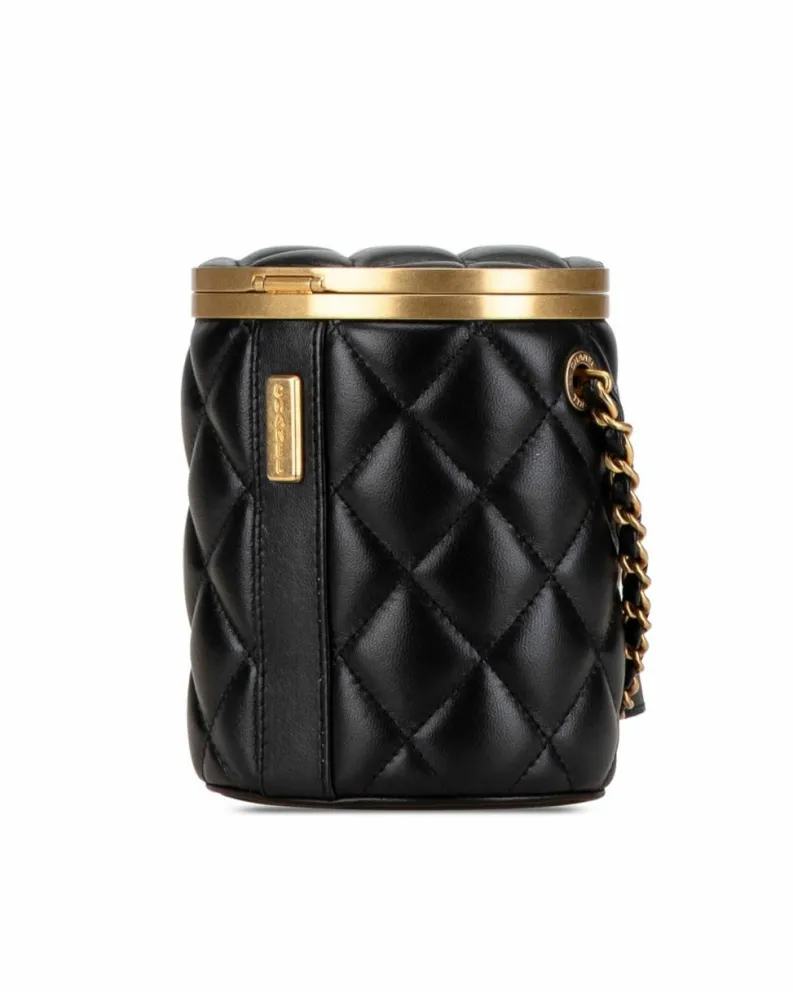 Cross-Body Bags*Chanel Preloved Mini Quilted Lambskin Leather Crossbody Bag with Chain Strap Black