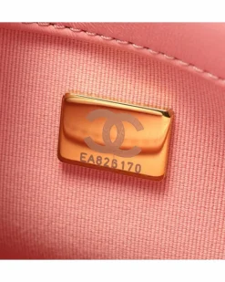 Cross-Body Bags*Chanel Preloved Mini Quilted Lambskin Chain Flap Crossbody Bag with CC Pink