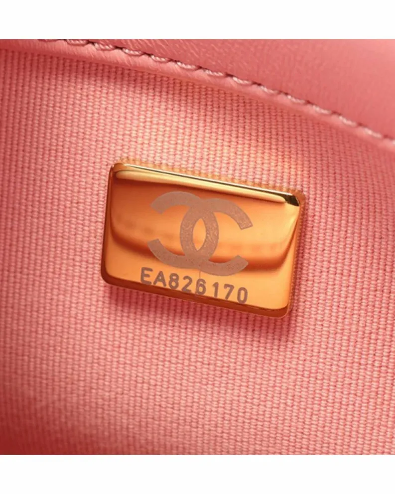 Cross-Body Bags*Chanel Preloved Mini Quilted Lambskin Chain Flap Crossbody Bag with CC Pink