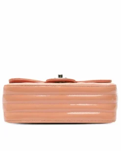 Cross-Body Bags*Chanel Preloved Mini Rectangular Chevron Patent Leather Single Flap Crossbody Pink