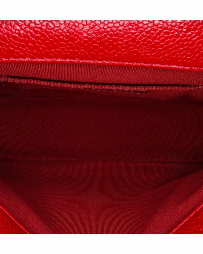 Cross-Body Bags*Chanel Preloved Mini Square Caviar Incognito Flap Crossbody Bag with CC Red