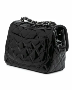 Cross-Body Bags*Chanel Preloved Mini Square Classic Patent Leather Crossbody Bag Black
