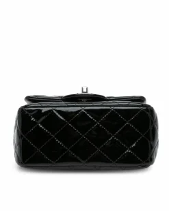 Cross-Body Bags*Chanel Preloved Mini Square Classic Patent Leather Crossbody Bag Black