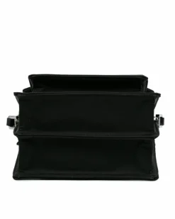 Shoulder Bags*Marni Preloved Mini Trunk Shoulder Bag with Leather Trim and Push-Lock Black
