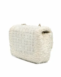 Cross-Body Bags*Chanel Preloved Mini Tweed Flap Crossbody Bag with Chain Strap White
