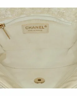 Cross-Body Bags*Chanel Preloved Mini Tweed Flap Crossbody Bag with Chain Strap White