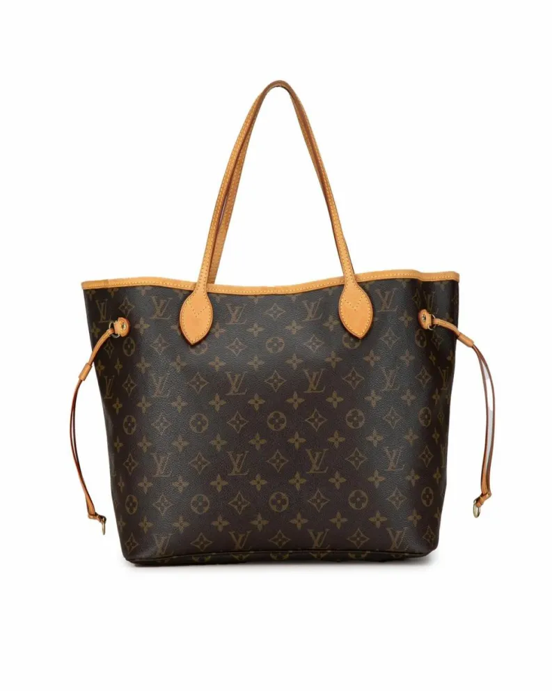 Tote Bags*Louis Vuitton Preloved Monogram Canvas Tote with Vachetta Leather Trim and Interior Brown