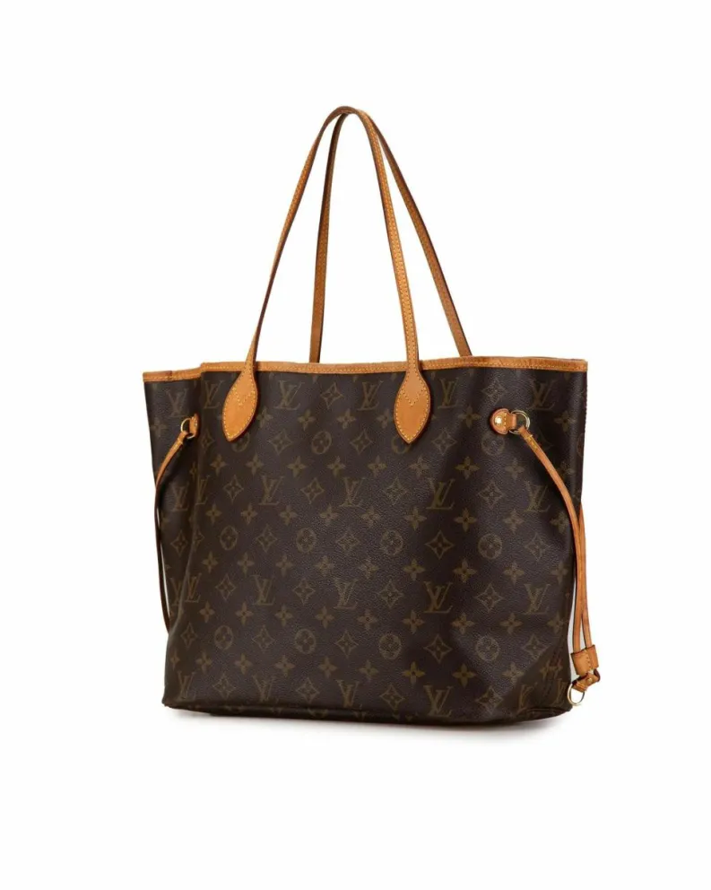 Tote Bags*Louis Vuitton Preloved Monogram Canvas Tote with Vachetta Leather Trim and Interior Brown