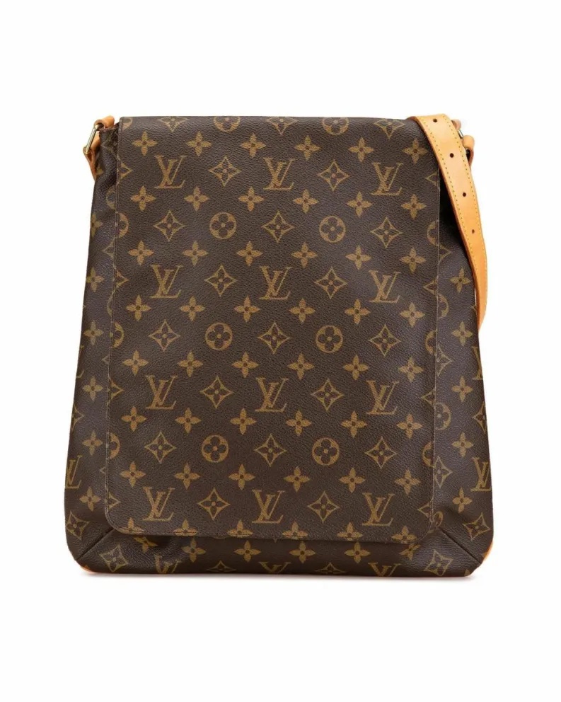 Shoulder Bags*Louis Vuitton Preloved Monogram Canvas Musette Salsa Shoulder Bag with Adjustable Brown