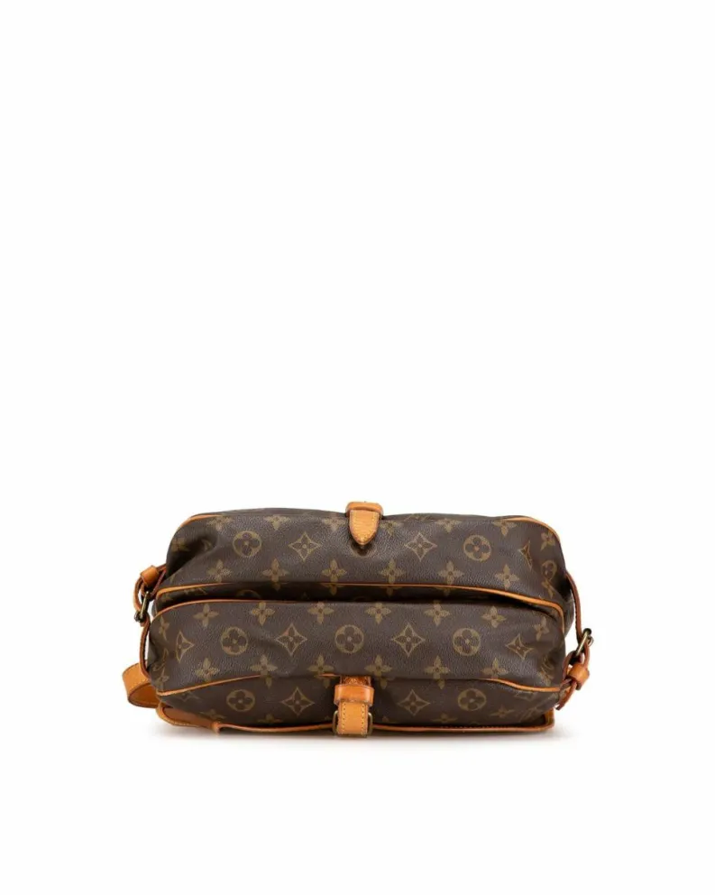 Shoulder Bags*Louis Vuitton Preloved Monogram Canvas Shoulder Bag with Vachetta Leather Trim Brown