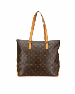 Tote Bags*Louis Vuitton Preloved Monogram Canvas Tote with Vachetta Leather Trim and Interior Brown