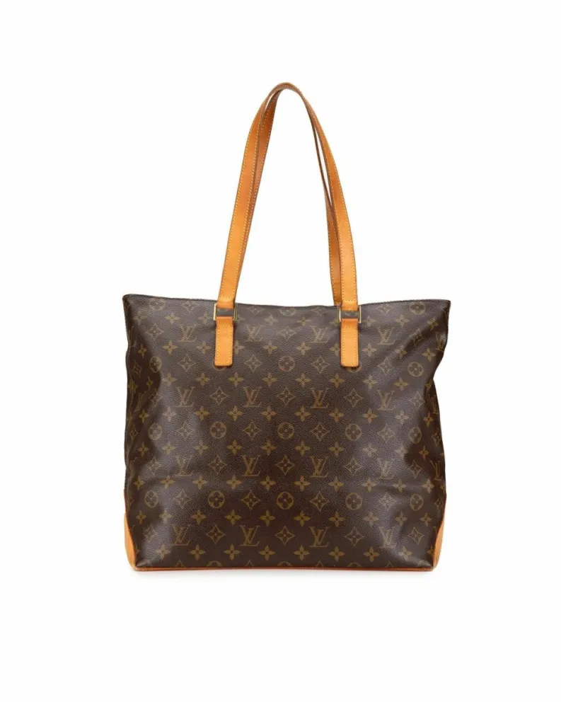 Tote Bags*Louis Vuitton Preloved Monogram Canvas Tote with Vachetta Leather Trim and Interior Brown