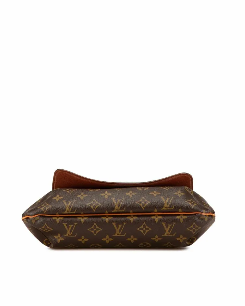Shoulder Bags*Louis Vuitton Preloved Monogram Canvas Shoulder Bag with Adjustable Strap and Brown