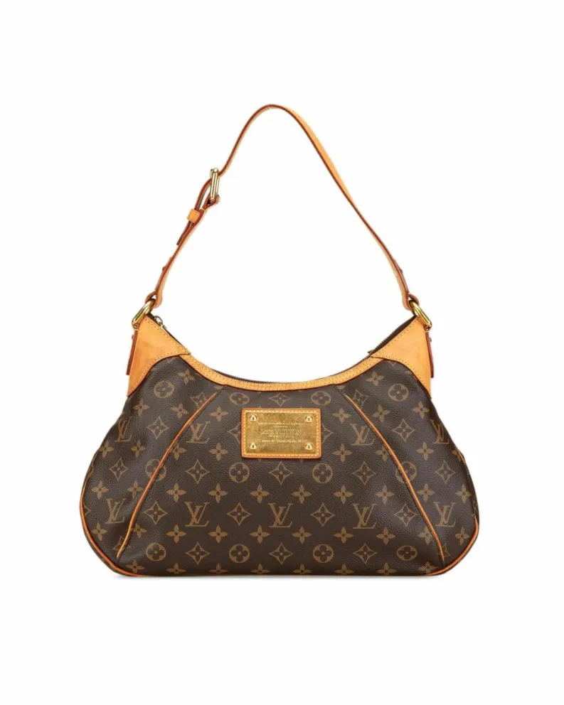 Shoulder Bags*Louis Vuitton Preloved Monogram Canvas Shoulder Bag with Vachetta Leather Trim Brown