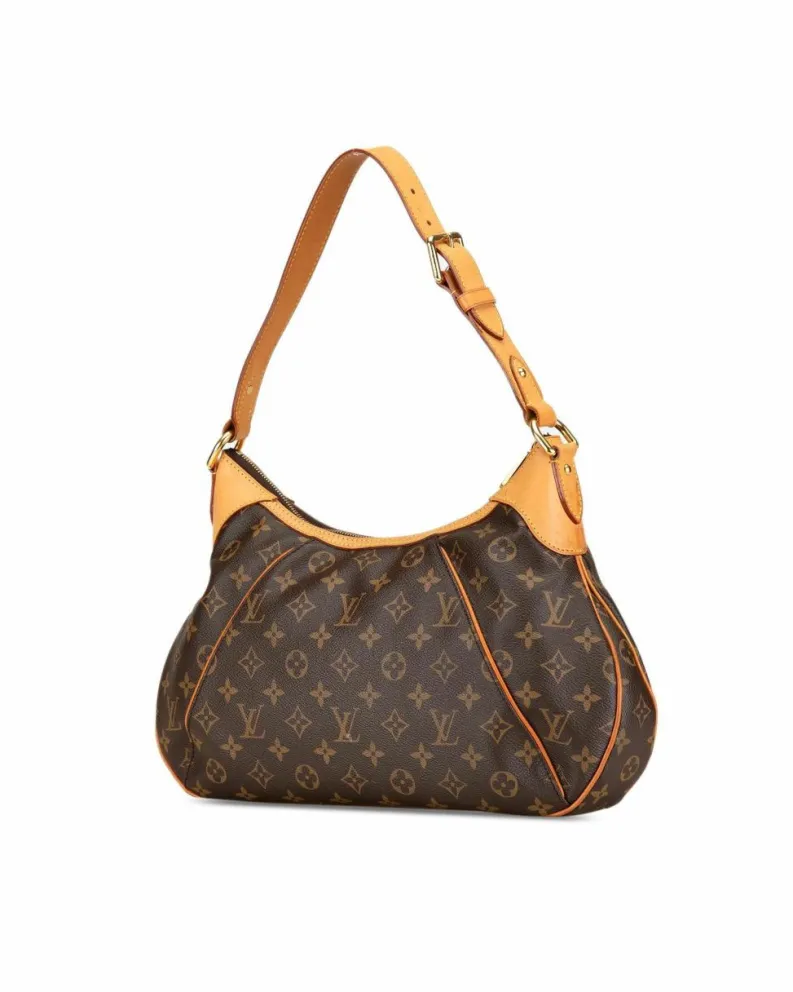 Shoulder Bags*Louis Vuitton Preloved Monogram Canvas Shoulder Bag with Vachetta Leather Trim Brown