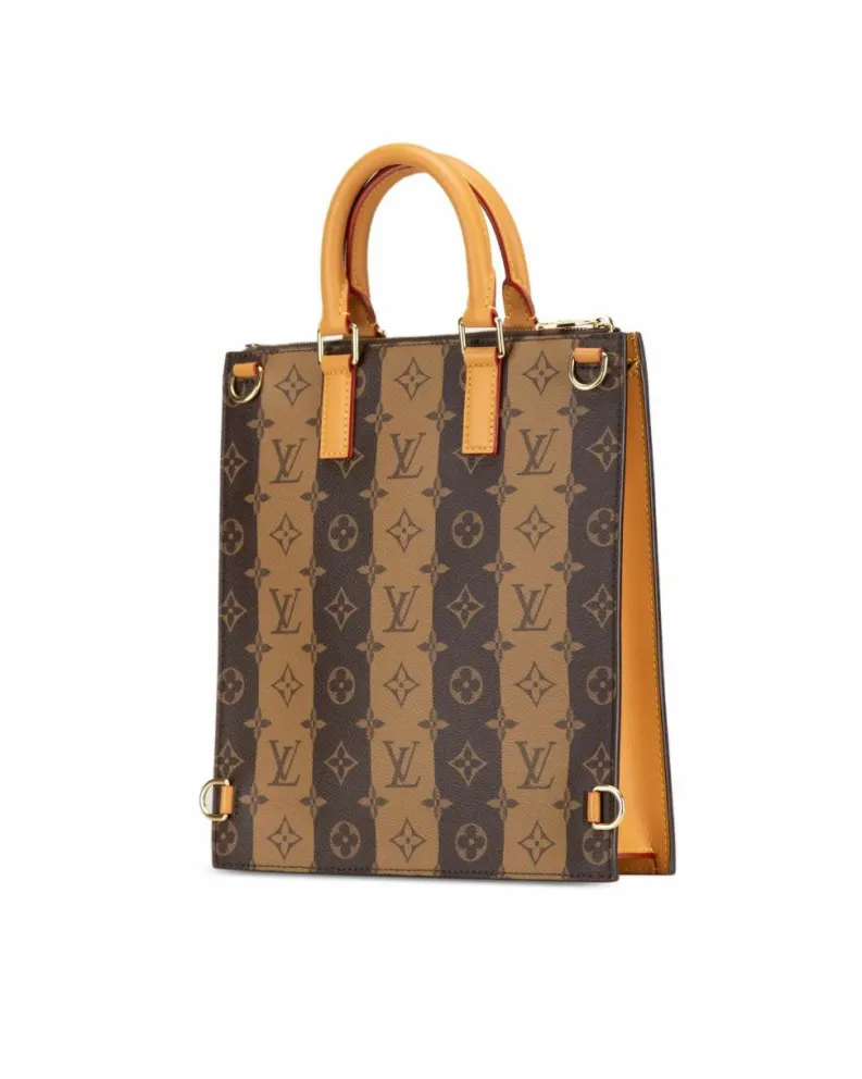 Cross-Body Bags*Louis Vuitton Preloved Monogram Canvas Sac Plat Cross with Leather Handles and Brown