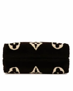 Tote Bags*Louis Vuitton Preloved Monogram Empreinte Shearling Tote Bag - Brown Authentic Black