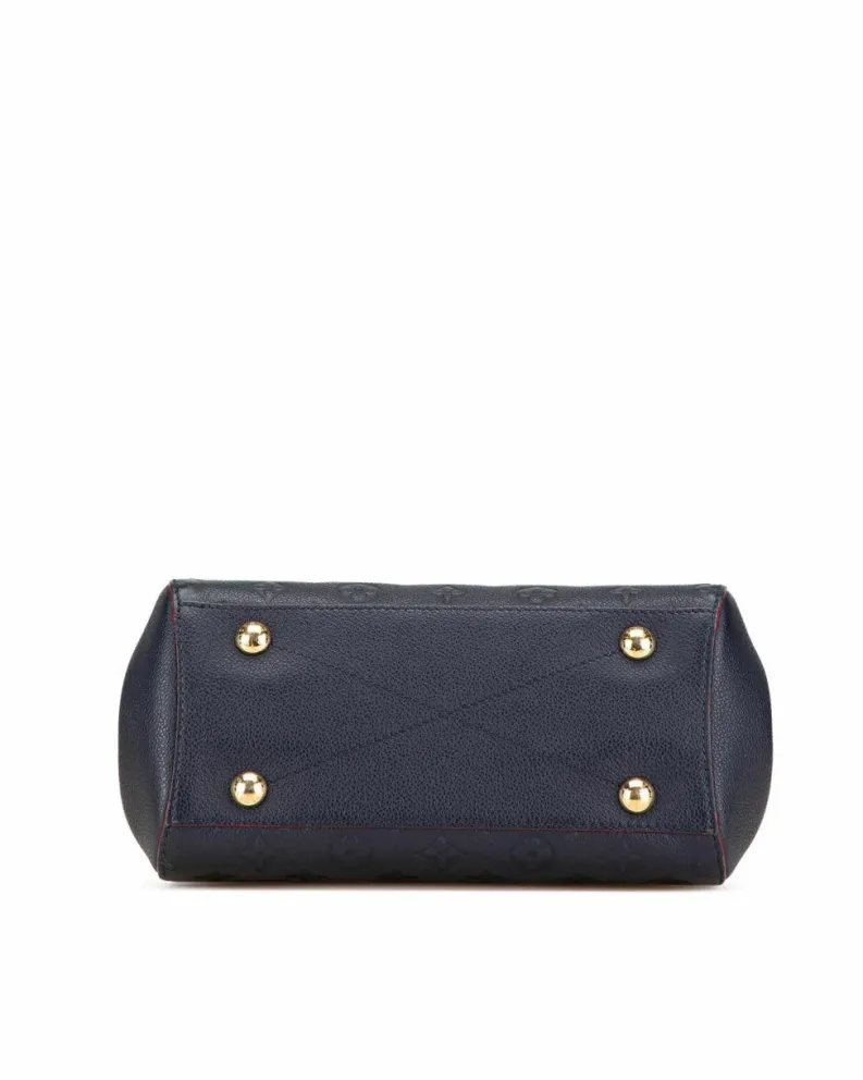 Shoulder Bags*Louis Vuitton Preloved Monogram Empreinte Montaigne BB with Rolled Leather Handles Blue