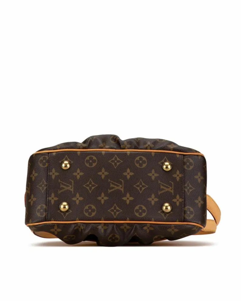 Tote Bags*Louis Vuitton Preloved Monogram Klara Canvas Tote with Leather Trim and Multiple Brown