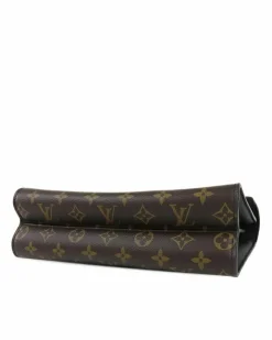 Shoulder Bags*Louis Vuitton Preloved Monogram Victoire Canvas Shoulder Bag with Gold-Tone Closure Brown