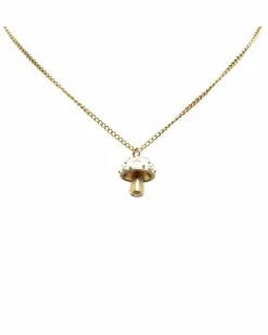 Necklaces*Chanel Preloved Mushroom Pendant Necklace in Gold