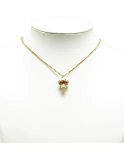 Necklaces*Chanel Preloved Mushroom Pendant Necklace in Gold