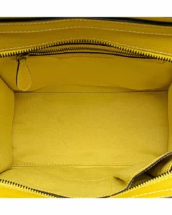 Tote Bags*Celine Preloved Nano Luggage Tote Calfskin Leather Handbag Yellow