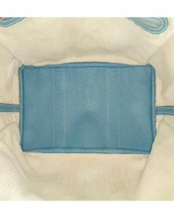 Tote Bags*Hermes Preloved Negonda Leather Garden Party Tote with Rolled Handles Blue